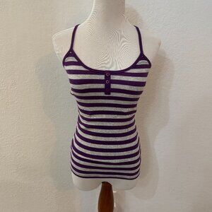 Purple and yellow striped Tank Tops